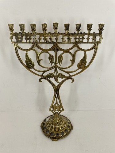 Vintage brass hanukkah - vintage, menorah