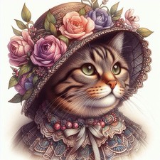 Cat Greyhound Greetings Card