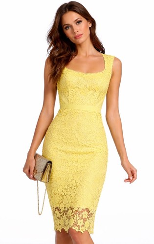 Lipsy vip yellow bodycon - vip,