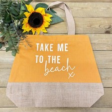 LARGE BEACH BAG - Take Me To The Beach, Beach Tote, Family Beach Bag, Travel Bag