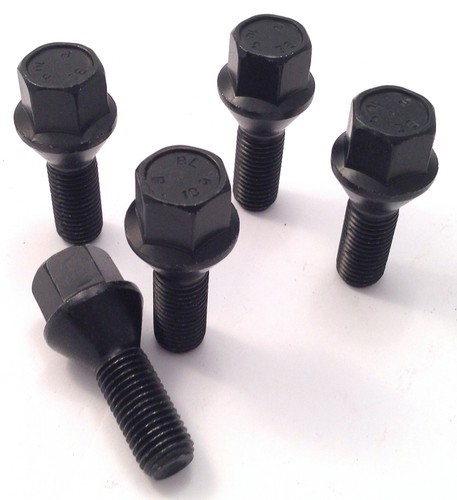 Alloy wheel bolts black m12 - alloy,