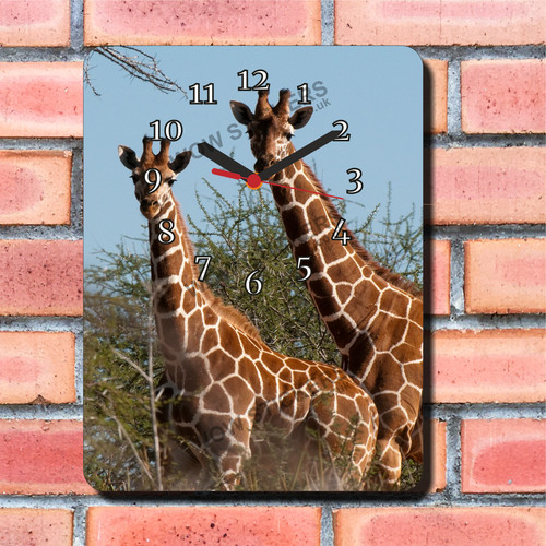 Giraffe design wall clock - wall, new