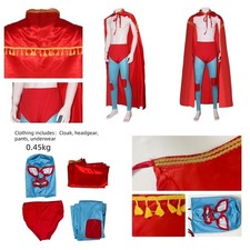 Nacho Libre Cosplay costume Mexican Wrestling Unisex Deluxe Cloak full Outfits =