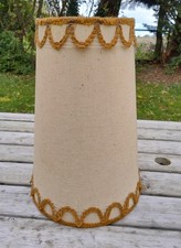 Vintage 60s/70s Tall Tapered Drum Linen Lamp Shade -West German Style -38cm