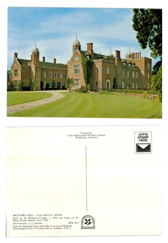 Postcard melford hall - postcard, hall,