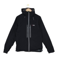 Rab Vapour-Rise Lite Alpine Jacket Mens Size S Black Hooded Lined