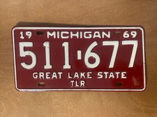 1969 Michigan License Plate