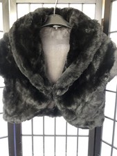 Savida Size 14 Black Faux Fur Shrug Bolero.