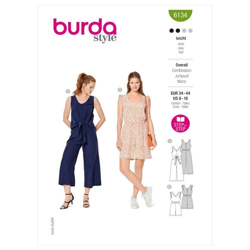 Burda 6134 misses jumpsuits - misses,