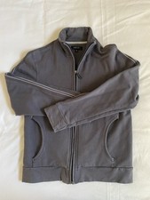 MEN NEXT COTTON FULL ZIP JACKET DARK GREY DETAILS TO SLEEVES FLEECE LINED SIZE S