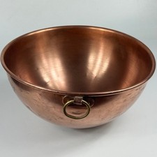Vintage French Kitchen Large Copper Mixing Bowl Stamped Mauviel France