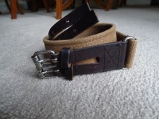 vintage RARE Lacoste woven Twin buckles tan belt 31" to 35"