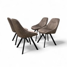 Furniture Village 'Enterprise' Taupe Faux Suede Quilted Swivel Dining Chair NEW