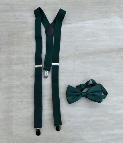 Mens adjustable green braces - green,