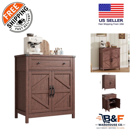Compact walnut coffee bar - compact, 30"