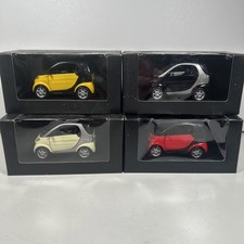 4x Smart City Coupe pullback 1/43 die cast model yellow Red White Black Toys
