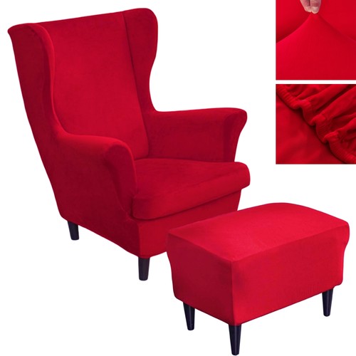 Plush velvet wingback chair - plush,