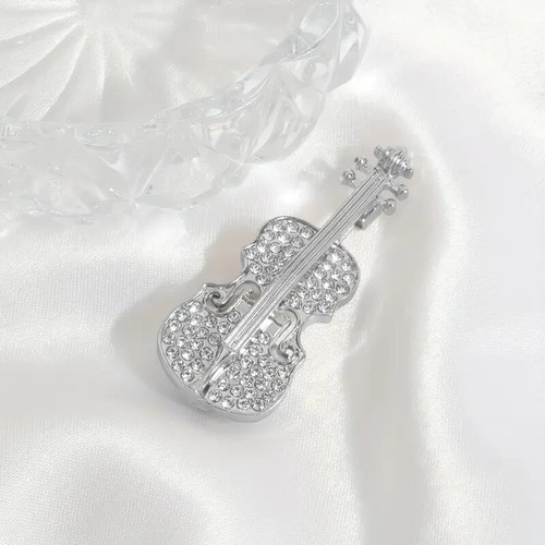 Guitar violin brooch - guitar,