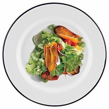 Traditional White Falcon Enamel Dinner Plate Roasting Baking Camping 20,24,26CM