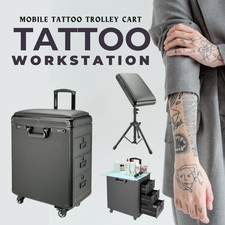 Tattoo Armrest Stand Adjustable Workstation Portable Mobile Tattoo Trolley Cart