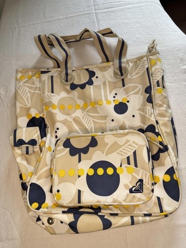 Roxy beige floral nylon tote - roxy,