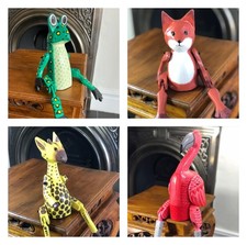 Animal Shelf Sitter Dangling Legs Bookshelf Ornament 15cm Giraffe Zebra Parrot