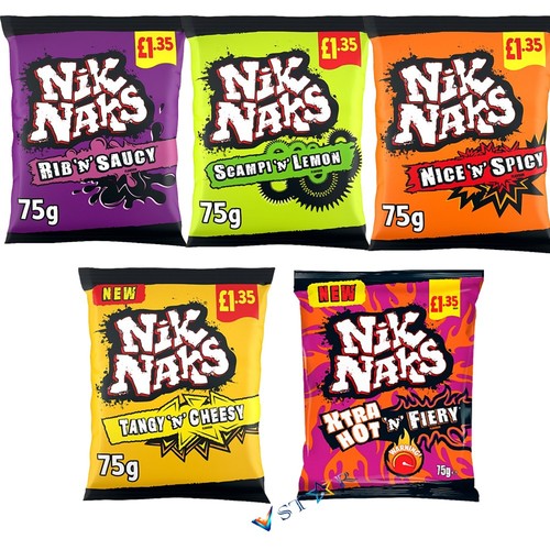 Nik naks crisps 75g variety - crisps,