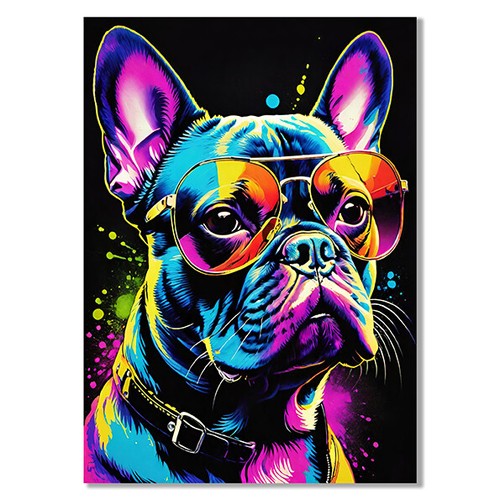 Colourful french bulldog - bulldog, in
