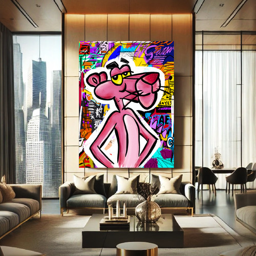 Colourful pop art canvas pink - pop,
