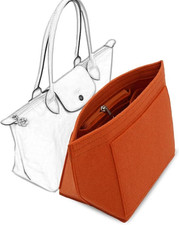 Bag Insert Organizer Purse Accessories Orange L - Long Handle Tote Organiser