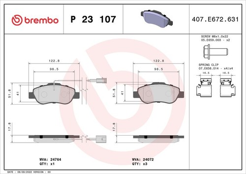 Brembo p23107 brake - pad, set