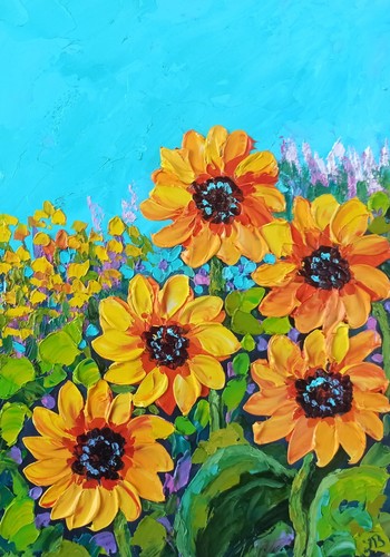 Sunflowers painting original - sunflowers,