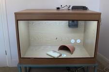 VIVARIUM - WOODEN & GLASS HABITAT - REPTILE SNAKE LIZARD - Inc UV Lamp & Heater
