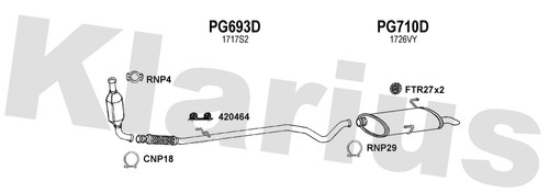Klarius pg693d centre pipe - -,