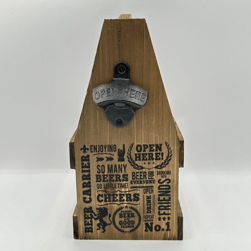 Wooden beer caddy with - wooden,