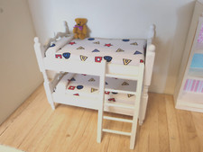 1:12th scale Bunk Beds wooden white dolls house furniture modern UH