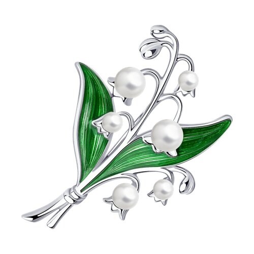 Brooch pin silver 925 enamel - brooch,