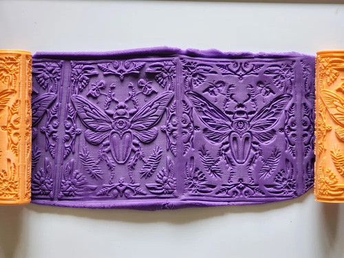 Ornate moth clay texture - clay,