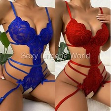 Xmas Body Lingerie Crotchless Bodysuit Teddy Sexy Underwear Leotard Spicy Outfit