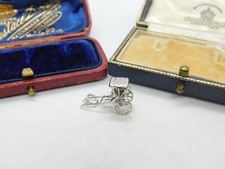 Sterling Silver Two Wheel Horse Buggy Charm Pendant Vintage c1970