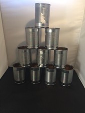 10 X Empty Tin Cans Upcycling Crafts Pots Garden Planters 400g Cans