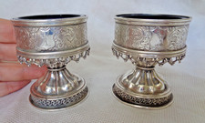 GOTHIC VICTORIAN 1855 AUGUSTUS PUGIN STYLE SOLID STERLING SILVER SALT CELLARS