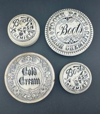 Antique Boots Cash Chemist Toothpaste Pot Lids + A Cold Cream