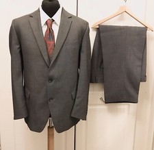 ALFRED BROWN Atelier Torino Grey Pure Wool Houndstooth Suit Chest 42” W42” L27”