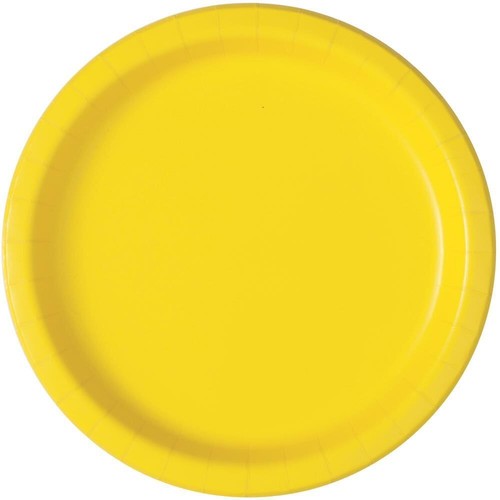 Neon yellow party plates pack - yellow,