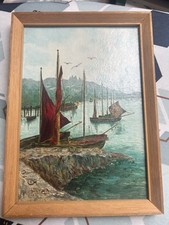 Original Vintage Oil On Board