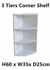 White Wooden Bathroom Corner Storage Cabinet Shelf Drawer Cupboard Display Unit