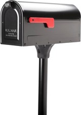 ARCHITECTURAL MAILBOXES 7680B-10 MB1 Mount Mailbox and In-Ground Post Kit Black