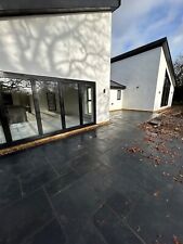 Black Limestone sawn edge patio kit 15.3m2 mixed sizes 22mm calibrated