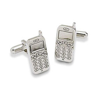 Mobile phone shaped cufflinks - phone,